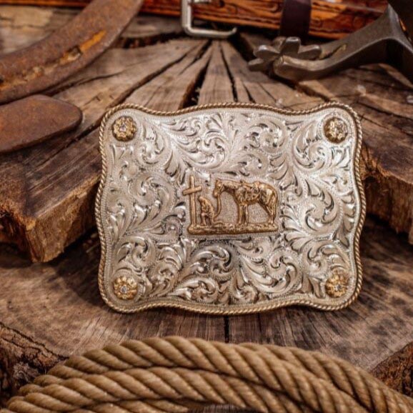 Cowboy Praying Belt Buckle - Men's Buckles